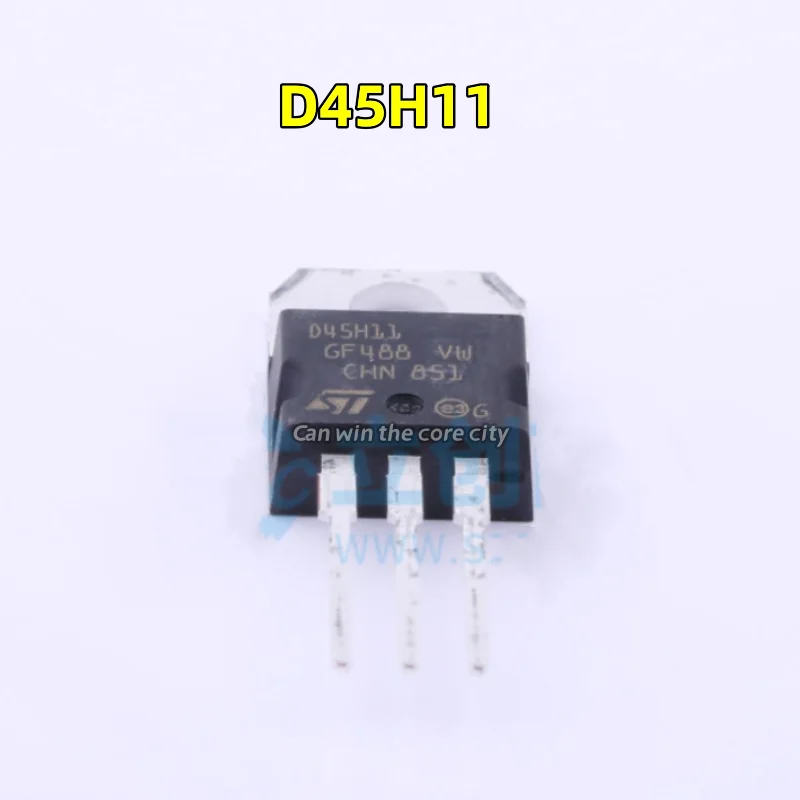 10 pieces D45H11 D45H11 Plug-in TO220 new triode complementary silicon power crystal pair tube D45H11G