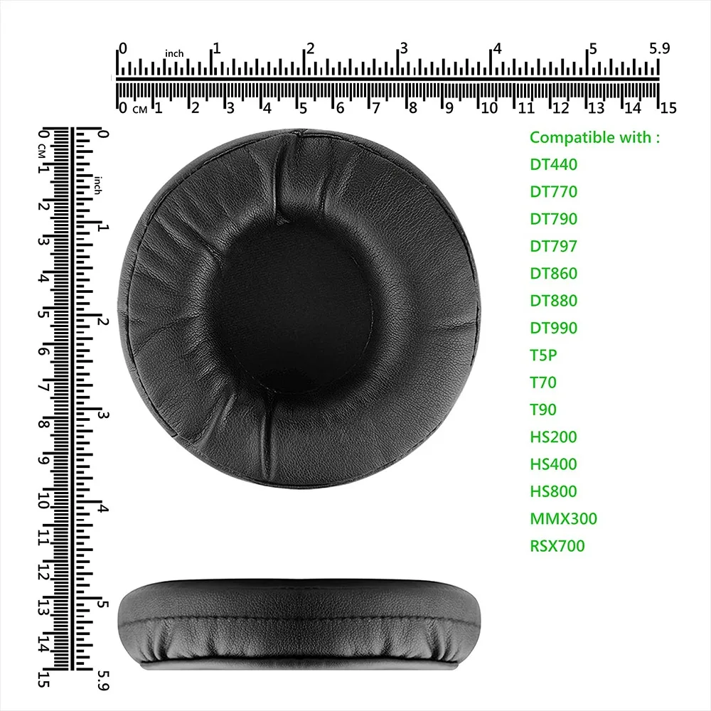 1Pair Protein Leather Replacement Earpads Ear Pads Cushions For Beyerdynamic DT 770 880 990 1770 1990 Pro Headphones