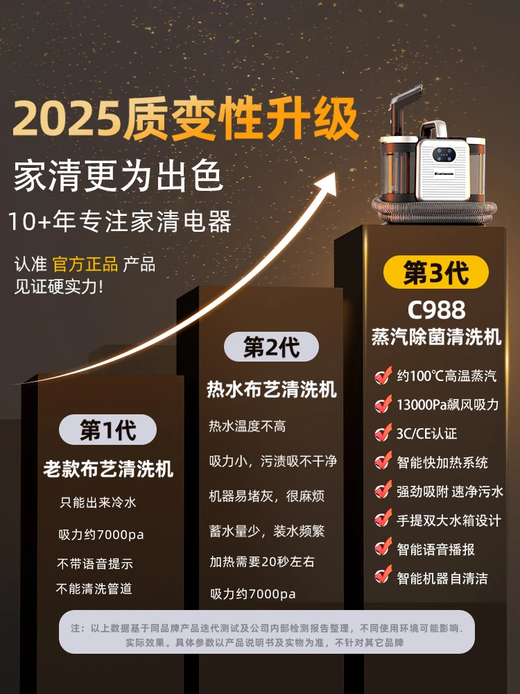 High temperature steam hot water fabric machine carpet sofa cleaning household and commercial multi-function machine