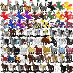 Moc Animal Medieval Dragon War Horse Bear Elk Wolf Tiger Mammoth DIY Model Building Blocks Kids Toys Gifts Boys Girls Juguetes