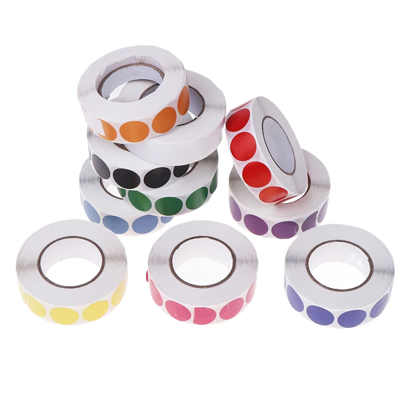 1000Pcs/Roll 0.75In Round Color-Code Dot Labels Adhesive Sticker for Archery Bow Hunting Practice Training Targets