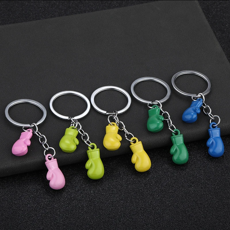 Unique Boxing Gloves Keychain Personalized Simulation Fitness Equipment Pendant For Men Women Couple Car Keys Pendant Gifts