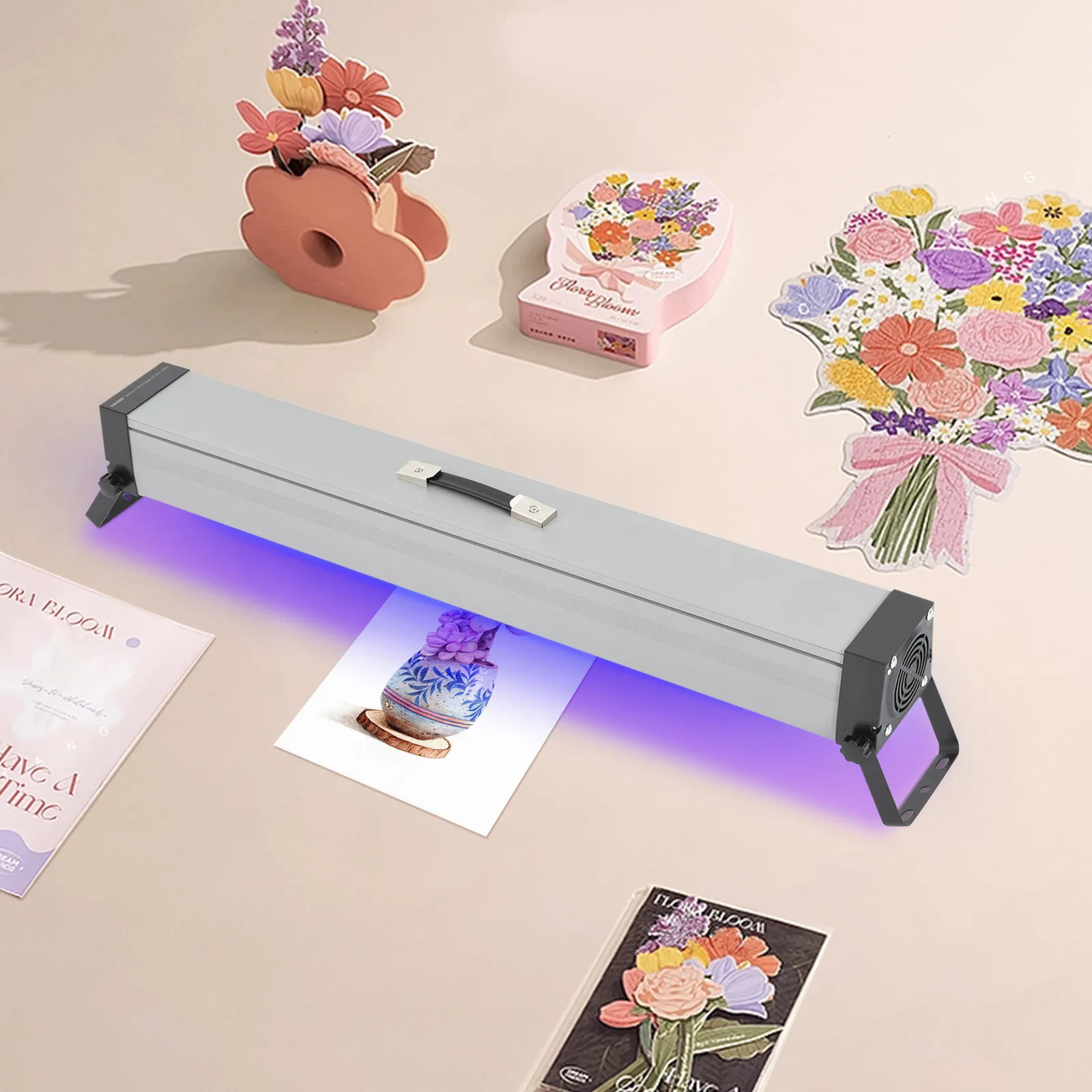 

1800W UV LED Curing Light Bar, High Power Curing Lamp with 120 UV LEDs At 395nm, Portable Handheld Curing Lamp 500mW/cm²