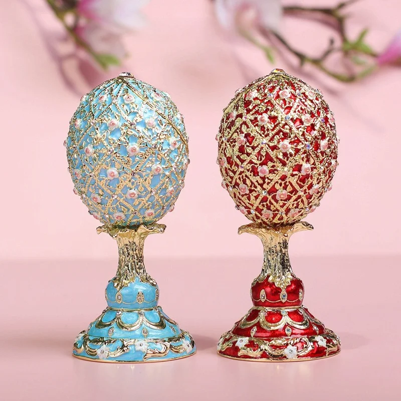 Retro Easter Egg Qibaoshao Handicraft European Light Luxury Decorative Enamel Ornaments