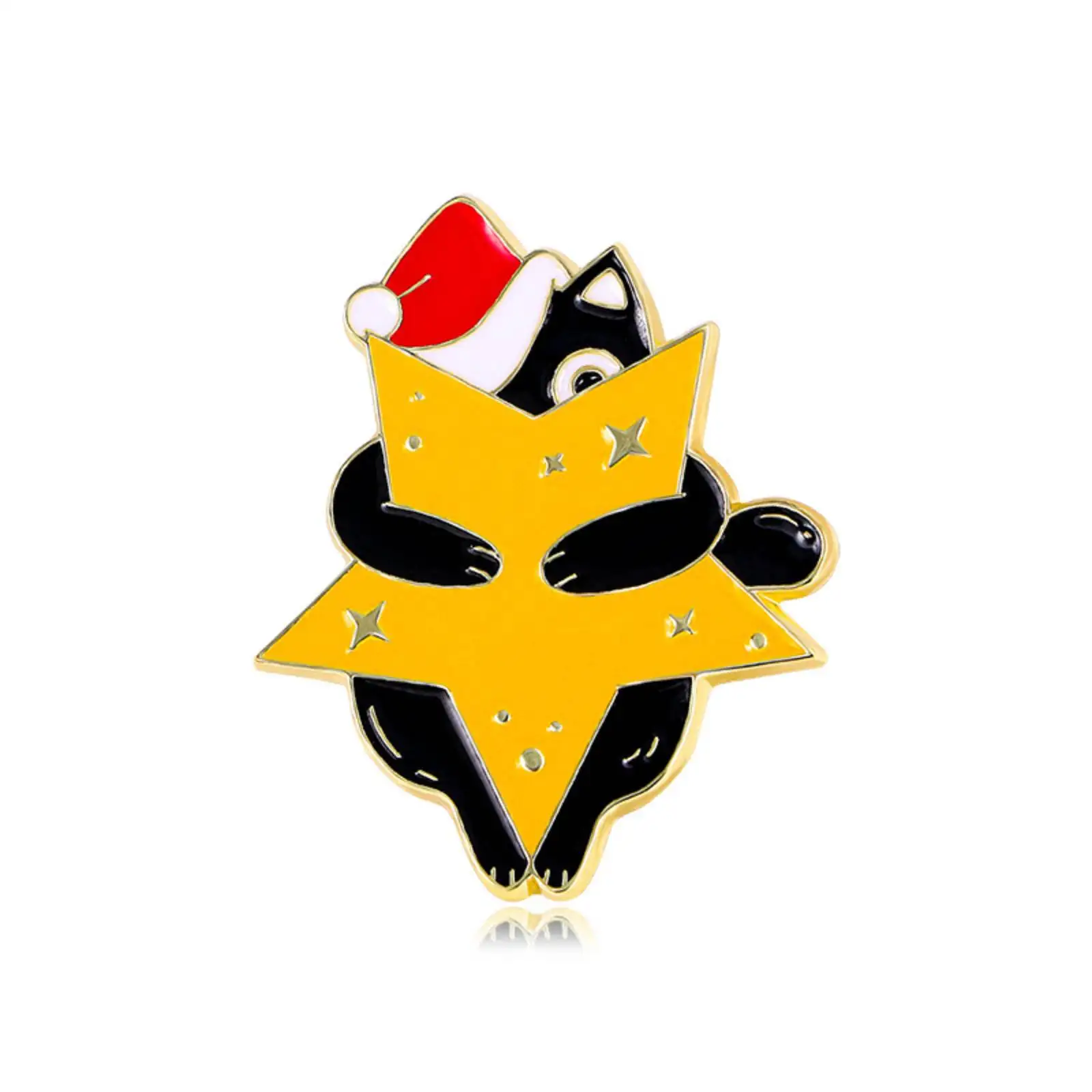 Niedliche schwarze Katze, kreative Weihnachtsbrosche, Metallabzeichen, Anstecknadeln, Rucksäcke, Kleidung, Hut, Accessoires, Geschenk für Kinder – Detail 3