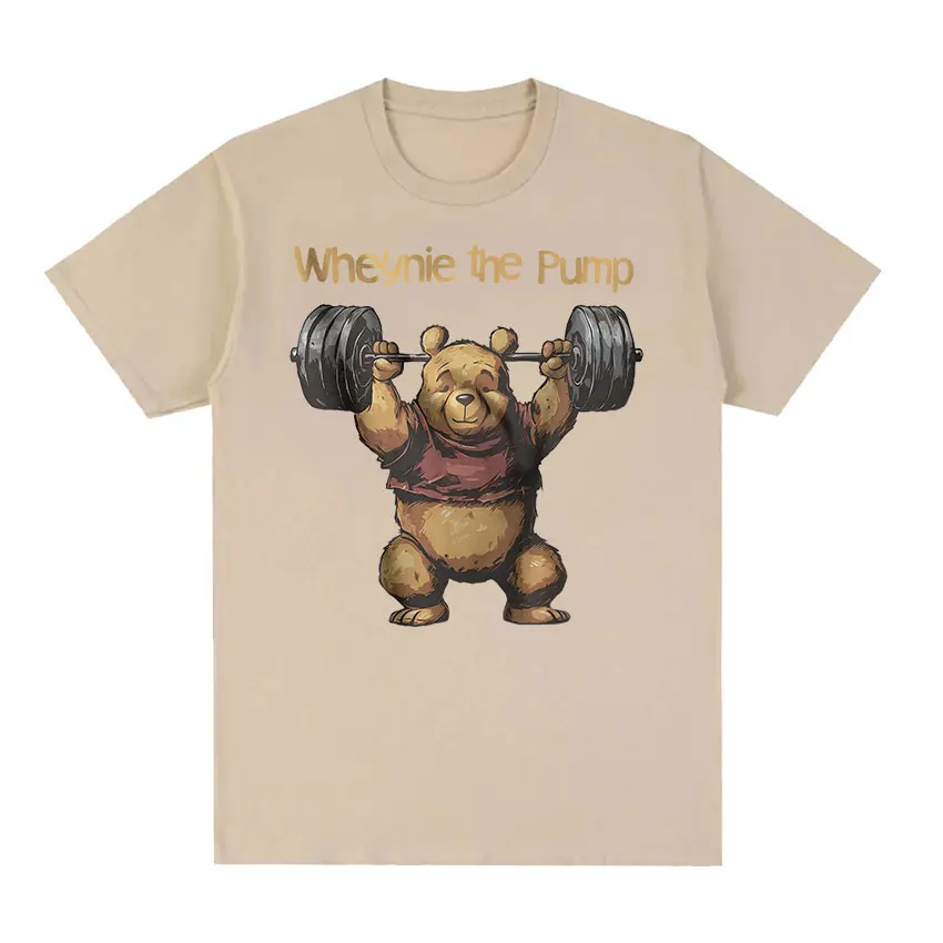 Whenye-Camiseta con estampado de Panda bomba para hombre, camisa de manga corta con estampado divertido de gimnasio, Vintage, a la moda, 100%