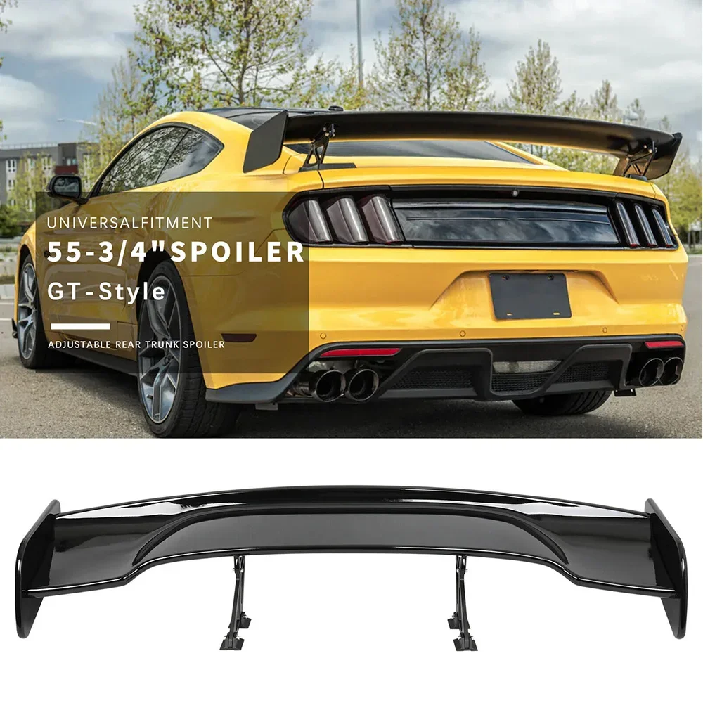 

Universal 57" 3D 3DI GT JDM Racing Car Trunk Lid Real Rear Wing Spoiler Upper Splitter For Honda Toyota VW Benz Carbon Fiber