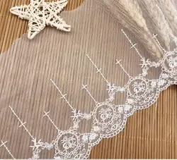 Width:14cm( 5.60 inch) Flower Soluble Embroidery Lace Trimming Fabric Lace for Garment Sewing Decoration(SS-2735)