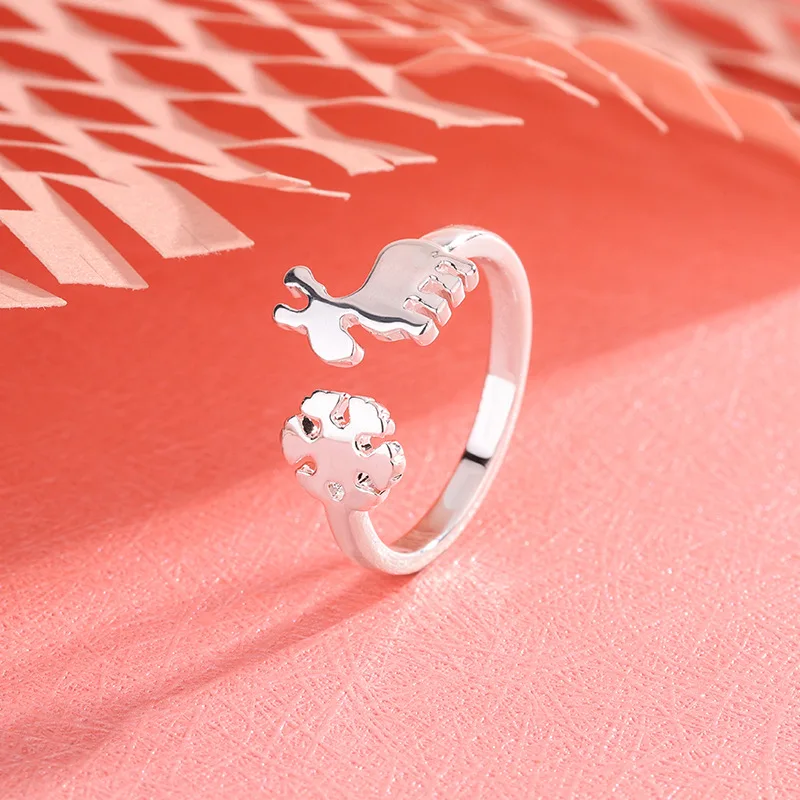 

Новая мода маленький свежий простой рисунок снежного оленя стерлингового серебра 925 пробы ювелирные изделия темпераментные открывающиеся кольца R015