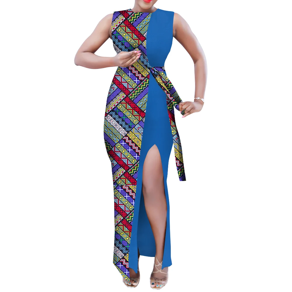 

Летнее модное женское платье в африканском стиле, Классические богатые африканскими базинами длинные платья для женщин, платье с Африканским восковым принтом WY10809