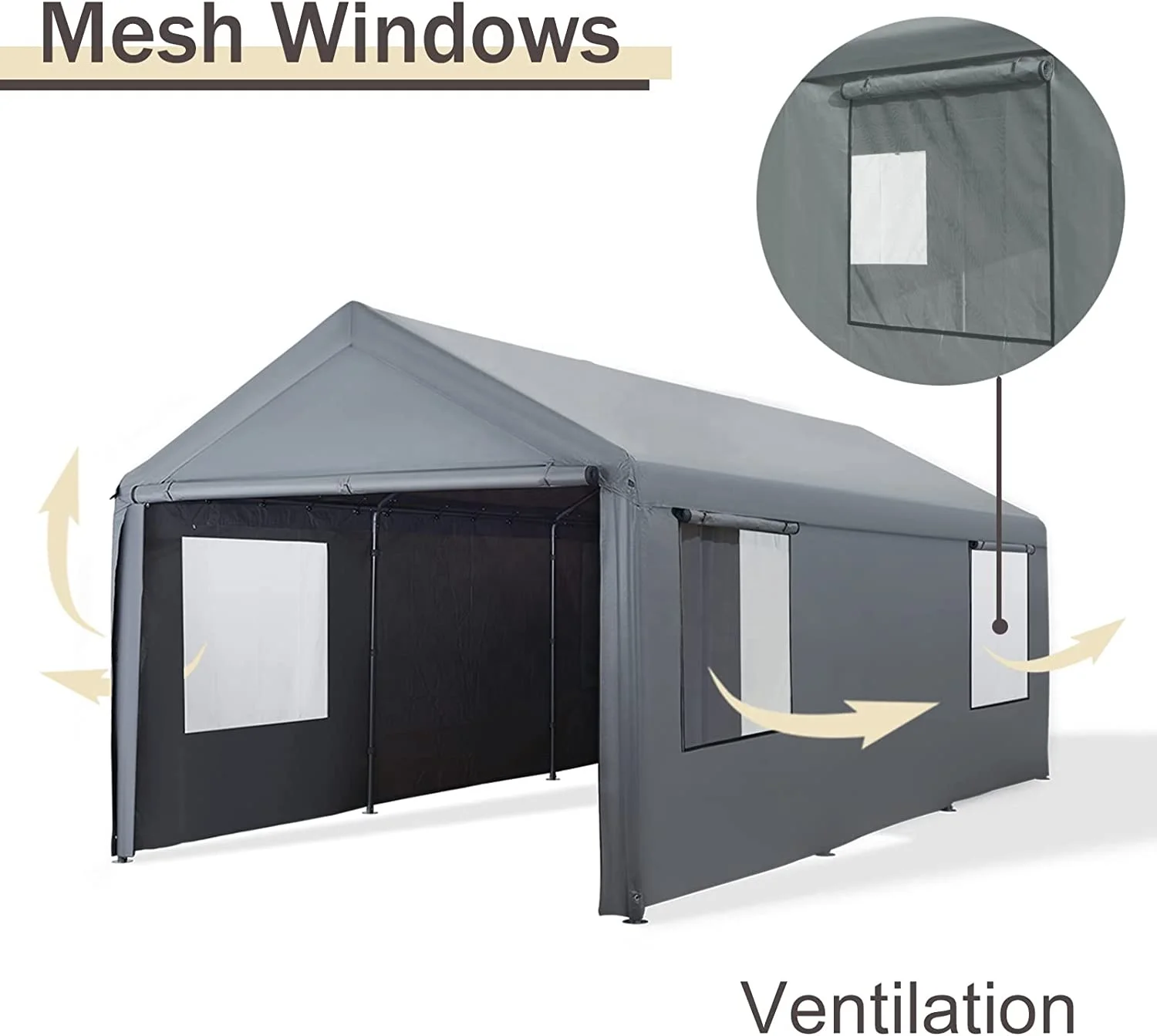 Custom Heavy Duty 10 X 20 ft Auto Truck Boat Shade Pergola Portable Metal Frame Carport Garage Tent for Cars and Boats