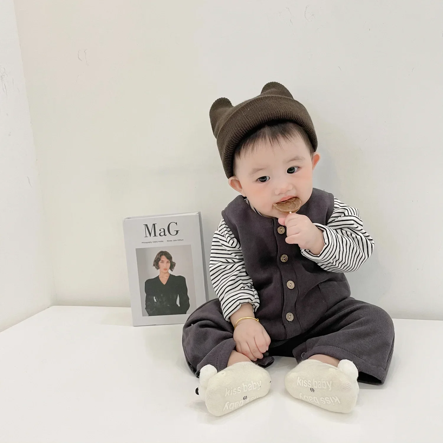 Barboteuse de Style Coréen pour Bébé, Combinaison Simple et Décontractée, Vêtement à la Mode, Printemps Automne 2024