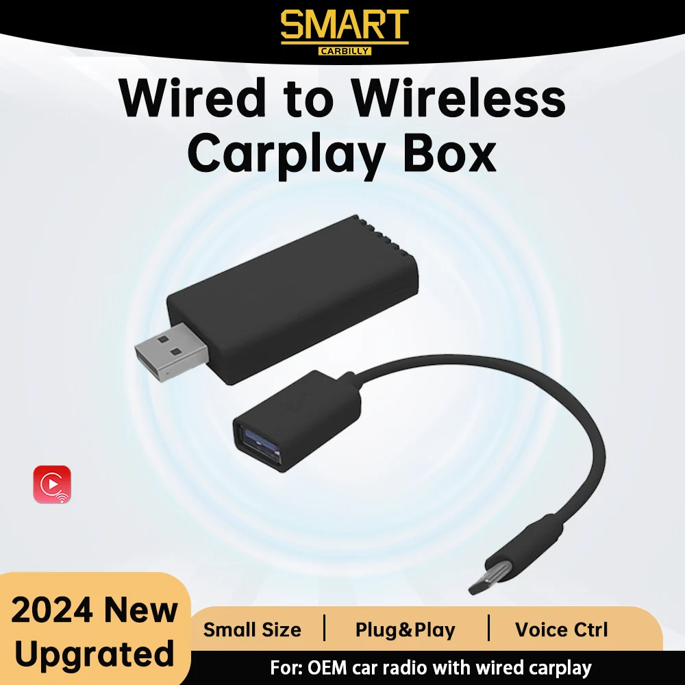 

Car Mini AI Box for Apple Carplay Wireless Adapter Car OEM Wired CarPlay To Wireless CarPlay USB Dongle Plug and Play Small Size