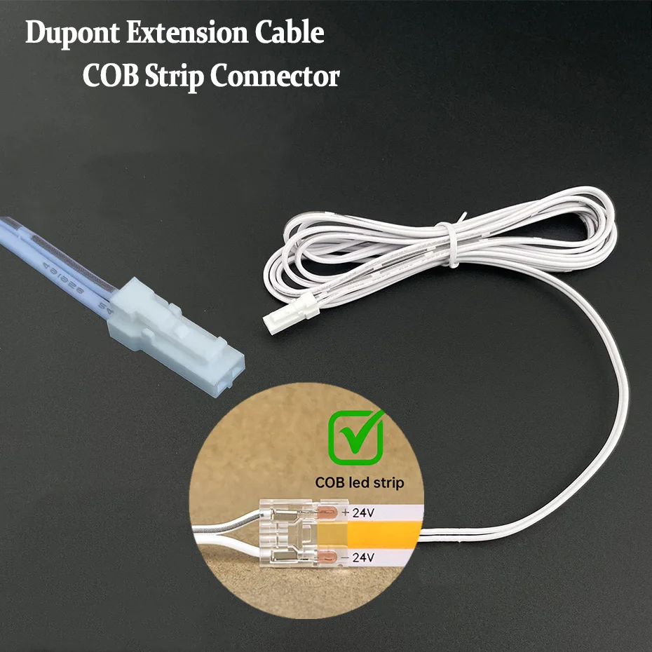 1/3/5Pcs Dupont Extension Cable 2m 2Pin 5mm 8mm 10mm Solderless 12v 24v COB Strip Connector Terminal Double Ended Extension