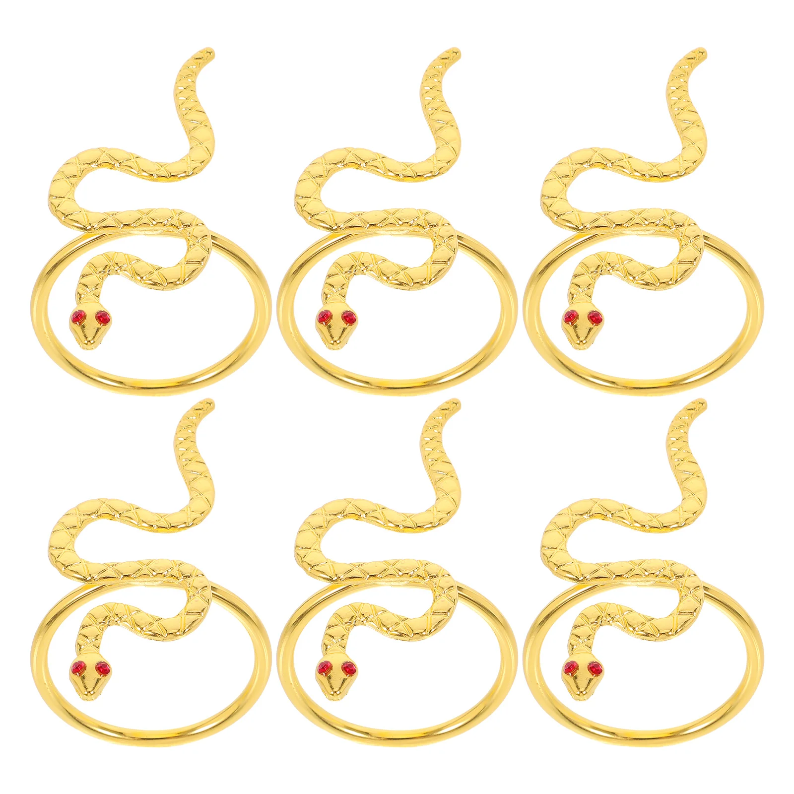 

6Pcs Snake Year Napkin Rings Metal Animal Serviette Holders for 2025 Lunar New Year Party Table Decor Holiday Dinner Celebration