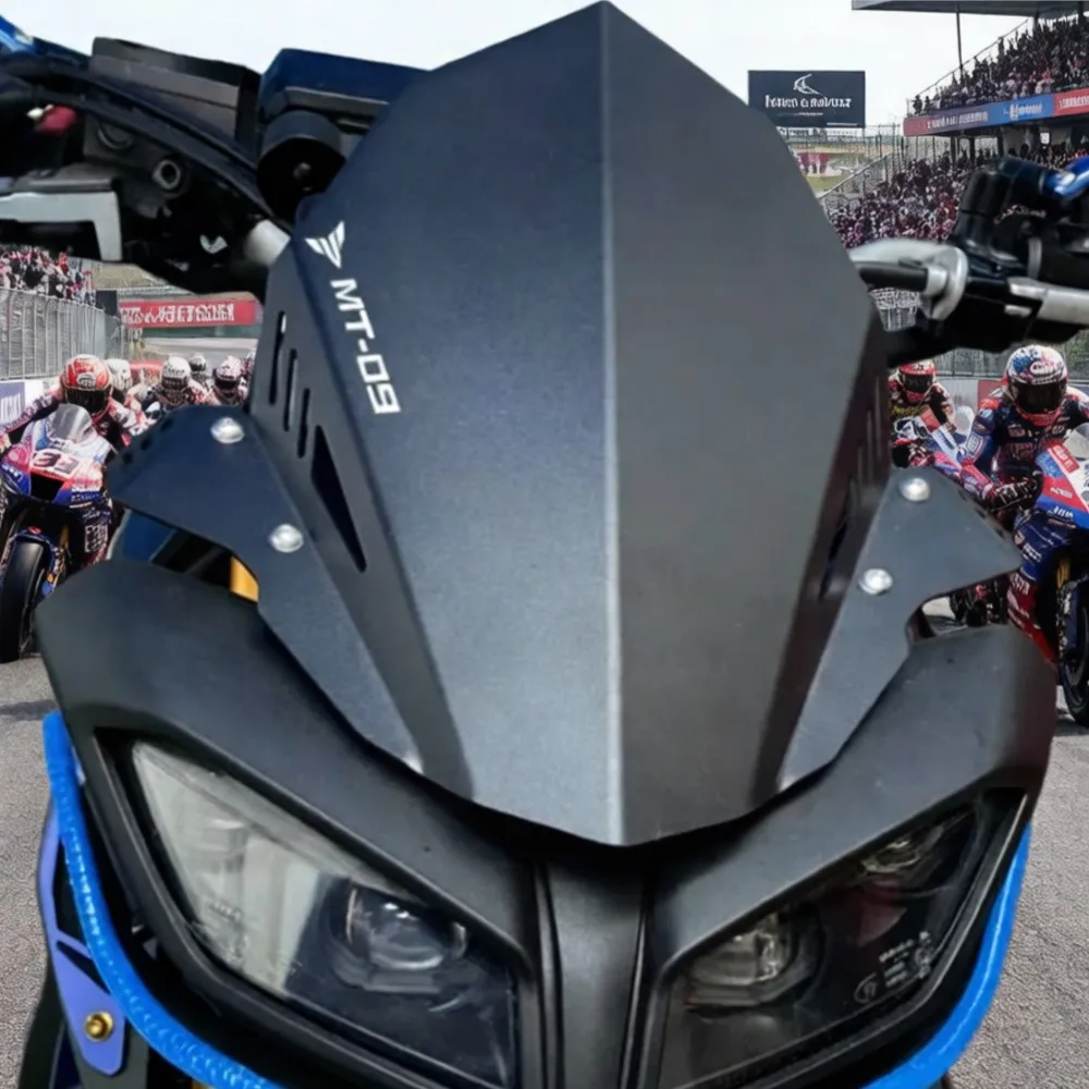 

For YAMAHA MT09 FZ09 2017 2018 2019 2020 2021 MT-09 FZ-09 Windshield WindScreen Stickers Front Windscreen Airflow Wind Deflector