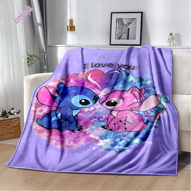 Cartoon Stitch koc moda rysunkowy potwór flanelowy puszysty koc polarowy dzieci i prezent dla dorosłych Sofa Travel Camping