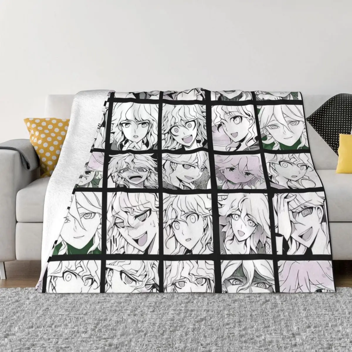 Danganronpa Makoto Game Blanket Flannel Decoration Nagito Manga Collection Portable Home Bedspread