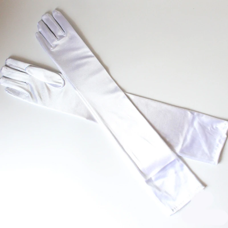 Wieczorowa impreza damska formalne rękawiczki jednolity kolor satynowy mitenki akcesoria bankietowe wieczorowa sukienka rękawice etykiety