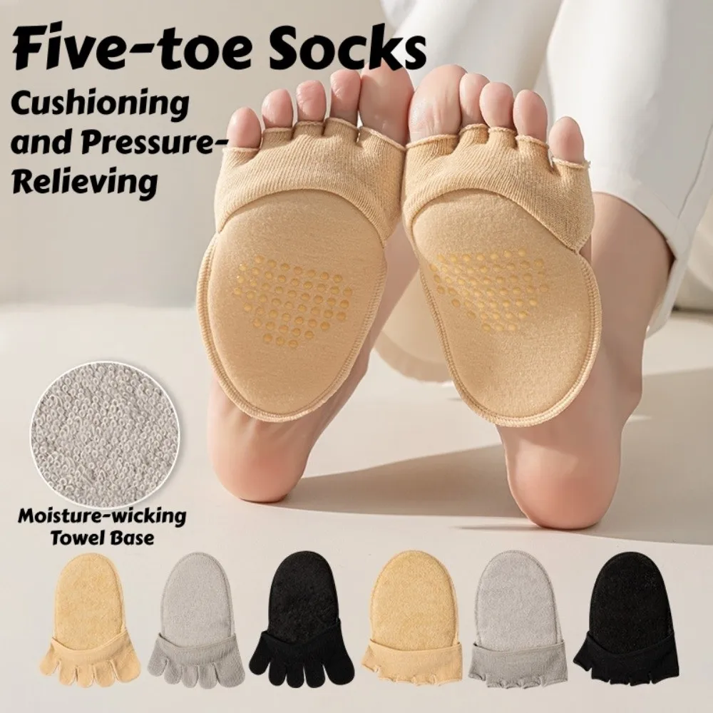 

Comfortable Silicone Anti-slip Forefoot Socks with Cushion Invisible Breathable Half Feet Socks Open Toe Soft Toe Socks Summer