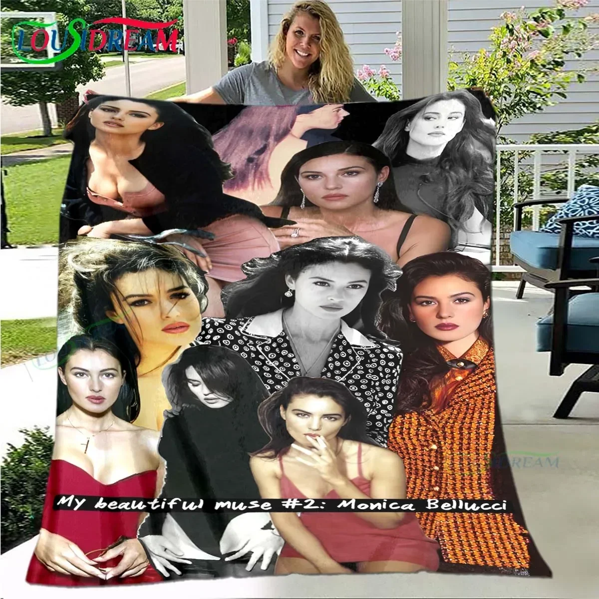 Italy Female Model M-Monica B-Bellucci Four Seasons Blanket Sofa Cover Travel Bed Plush Blanket Travel Office Break Blanket Gift