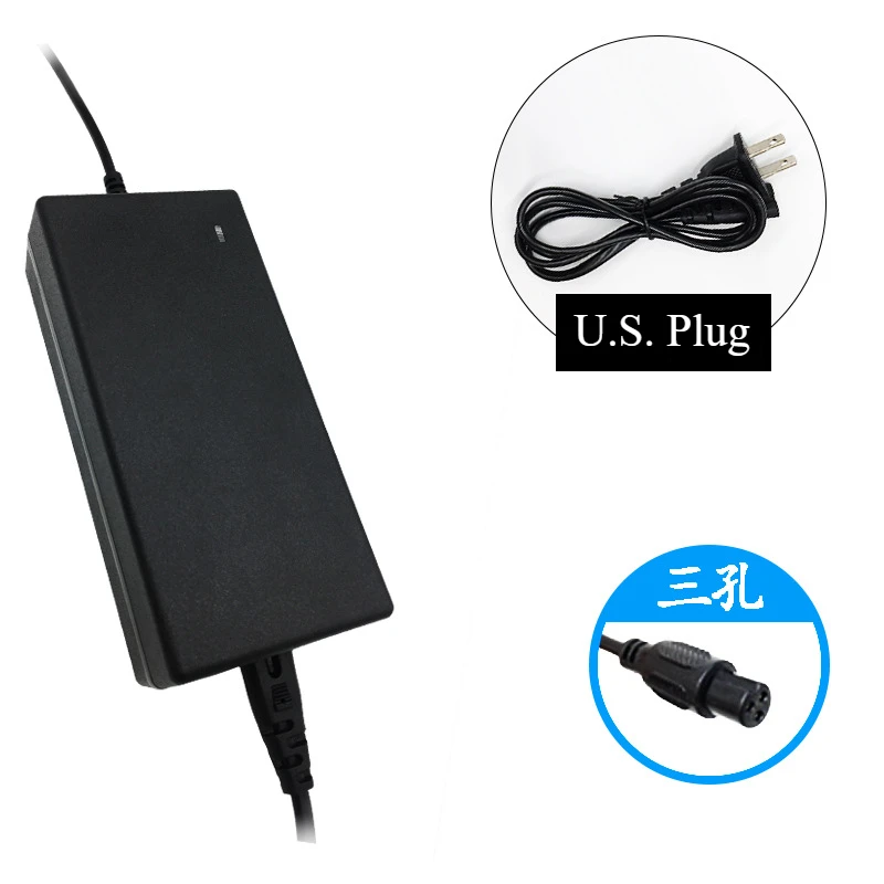 

ALASICKA Electric Bike Charger 54.6V 2A Lithium Battery Charger for 13S 48V Li-ion Battery Pack EU/US Plug Charger High Quality