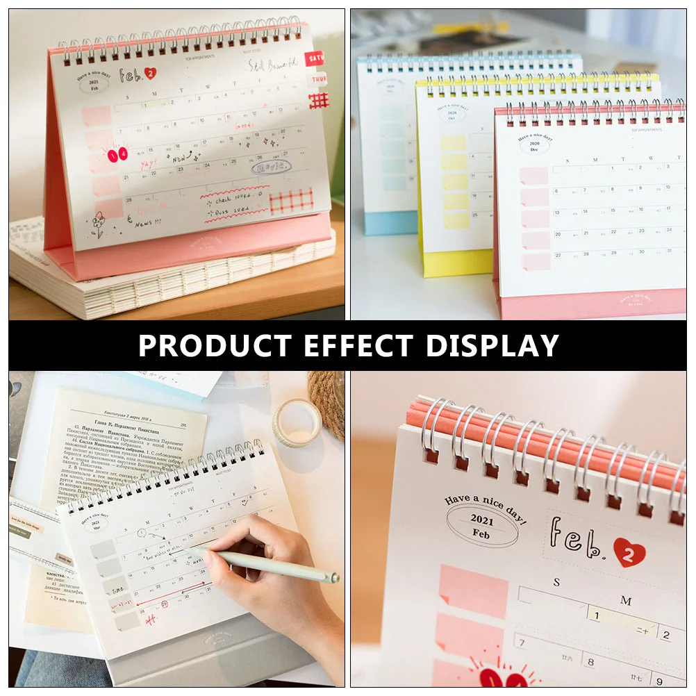 

Coil Calendar Book 2021 Desk Desktop Table Standing for Home 180g Paper Office