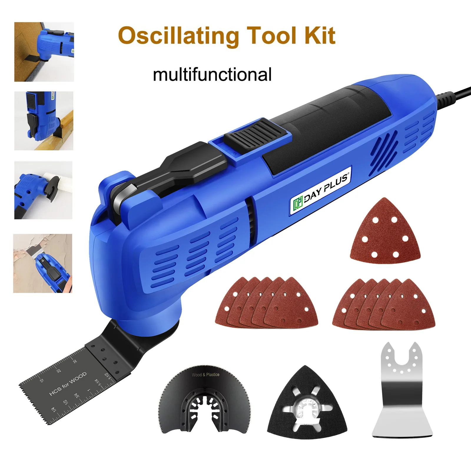 Herramienta oscilante con cable, Kit de herramientas multifuncional, sierra eléctrica, recortadora, pala, máquina de corte de carpintería, 3000W/22000RPM