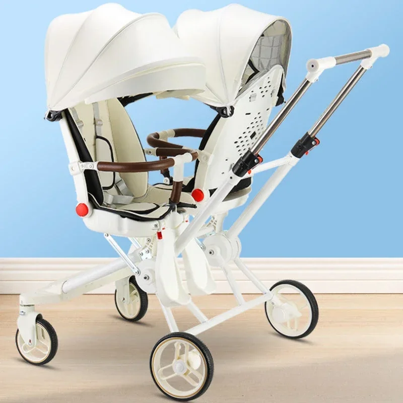 Baby Stroller For Twins Double Pushchair Prams Buggy Safety Cart Carriage Lightweight Foldable