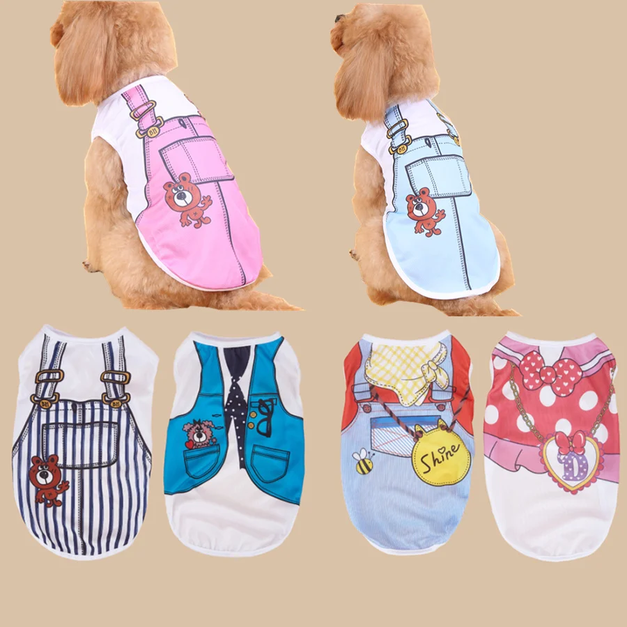 Summer Small Dog Clothes Pets Clothing Cartoon Dog Shirt  Chihuahua Tshirt Puppy Vest Yorkshire Terrier Pet Clothes Ropa Perro