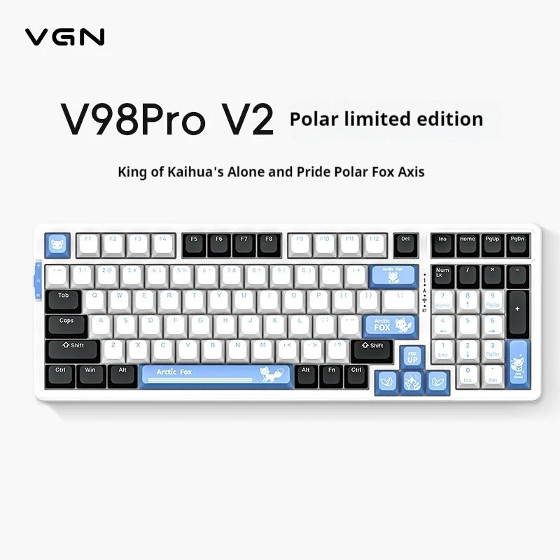 Vgn V98 Pro V2 Polar Pigraphy Bluetooth Wireless Three -Mode Heat Plug-In Customized Homemade Game Player Boy Birthday Cool Gift