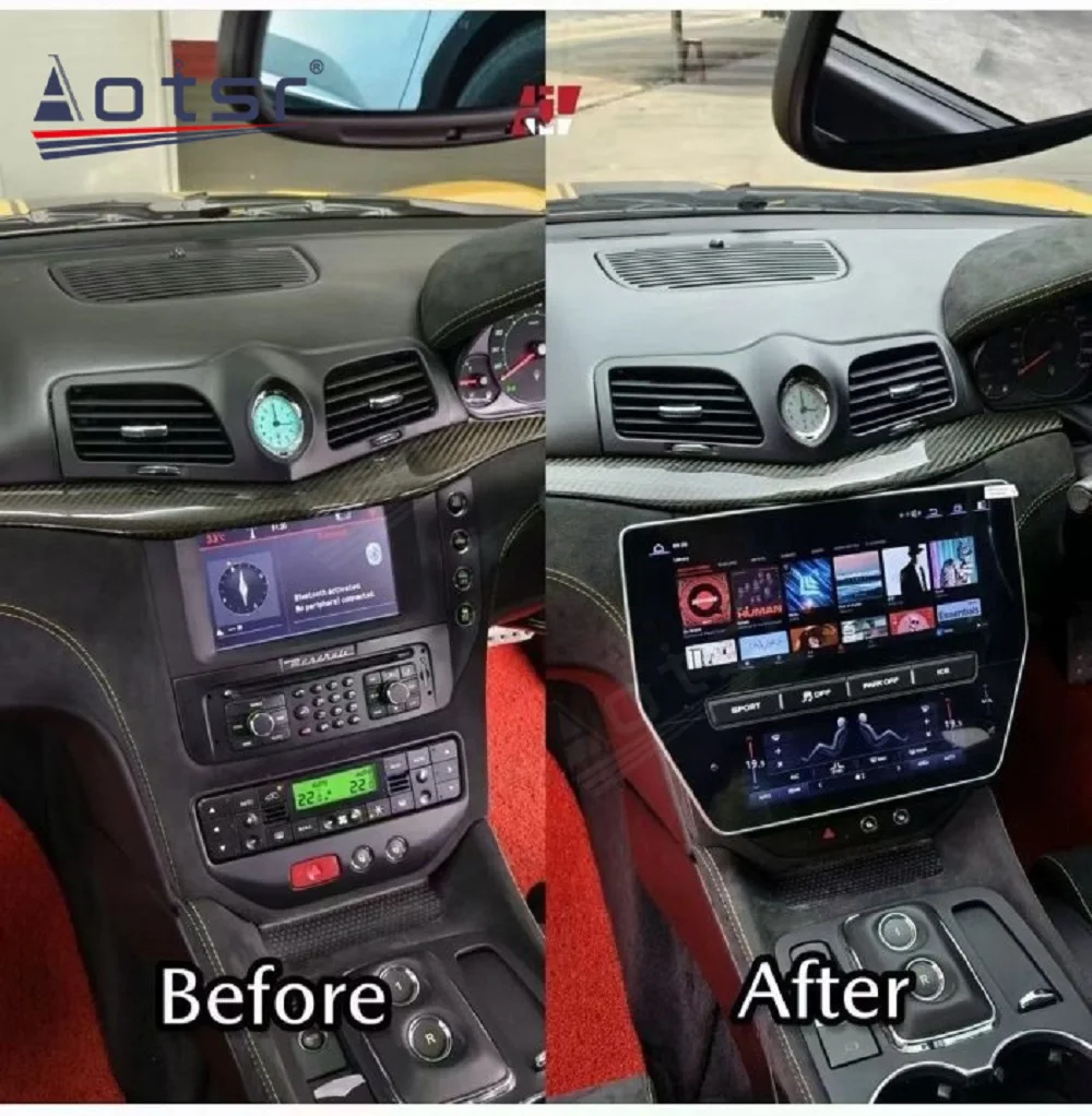 Dual Screen Android 12 Car Radio for Maserati GT 2007-2015 Bluetooth Video Carplay Central Multimedia Player Stereo Head Unit