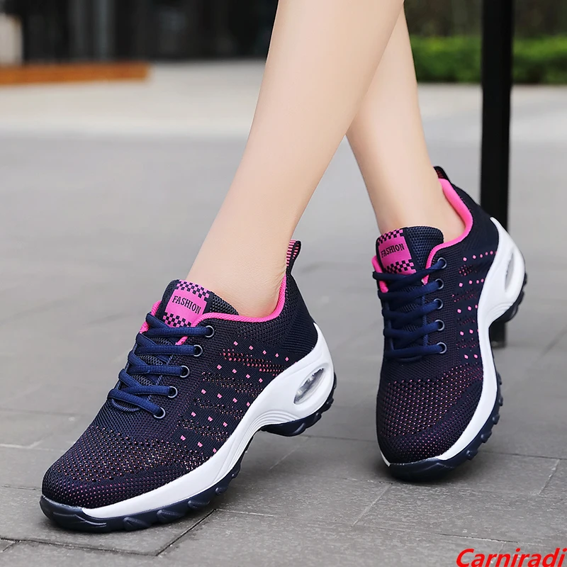 

Spring Thick Bottom Cushioning Casual Shoes Women Sport Platform Baskets Height Increase Sneakers Ladies Non-slip Jogging Shoes