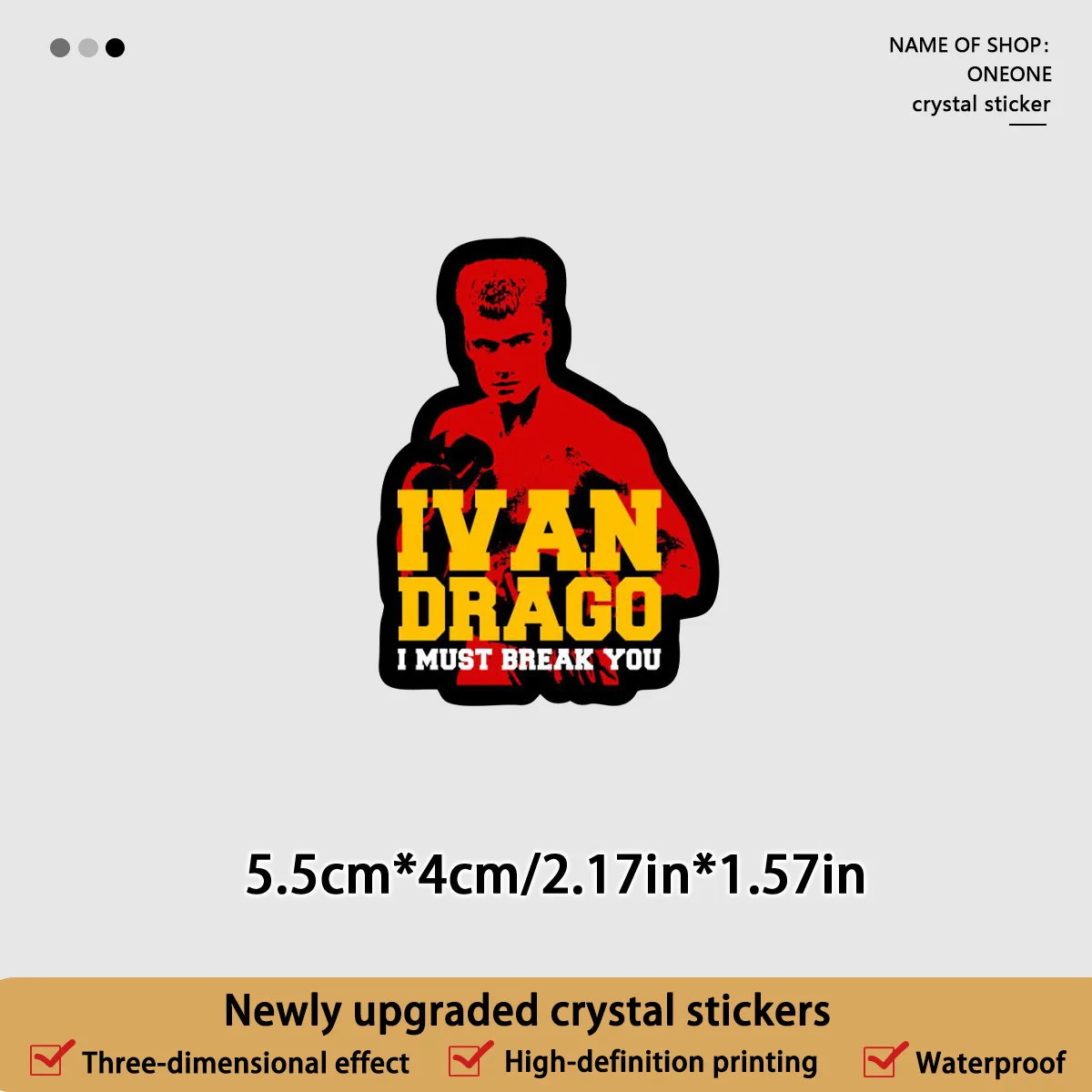 Ivan Drago - Rocky Barrett Stickers, Waterproof, Scratch Resistant, UV Resistant, Easy to Apply, Great Decor for Motorcycle