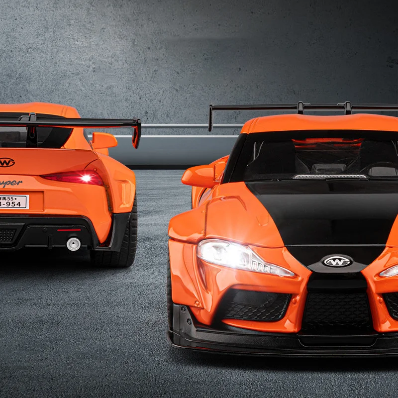1:22 GR Supra A90 سبيكة تعديل واسعة الجسم سيارة رياضية نموذج دييكاست المعادن راينغ سيارات المركبات نموذج الصوت والضوء لعبة أطفال هدية