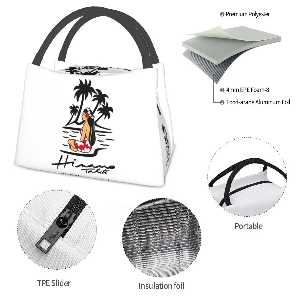 Beer Hinano Lunch Bag Tahiti Logo Retro Lunch Box Office comodo Tote termico borse Graphic Cooler Bag