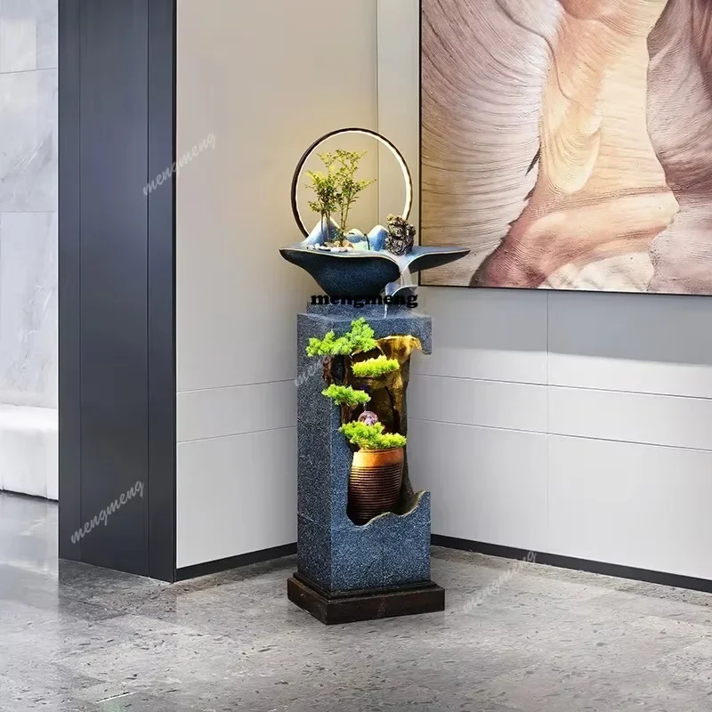 A4567 New Chinese Style Rockery Flowing Fountain Floor To Ceiling Circular Landscape Living Room Decoration and Ornaments