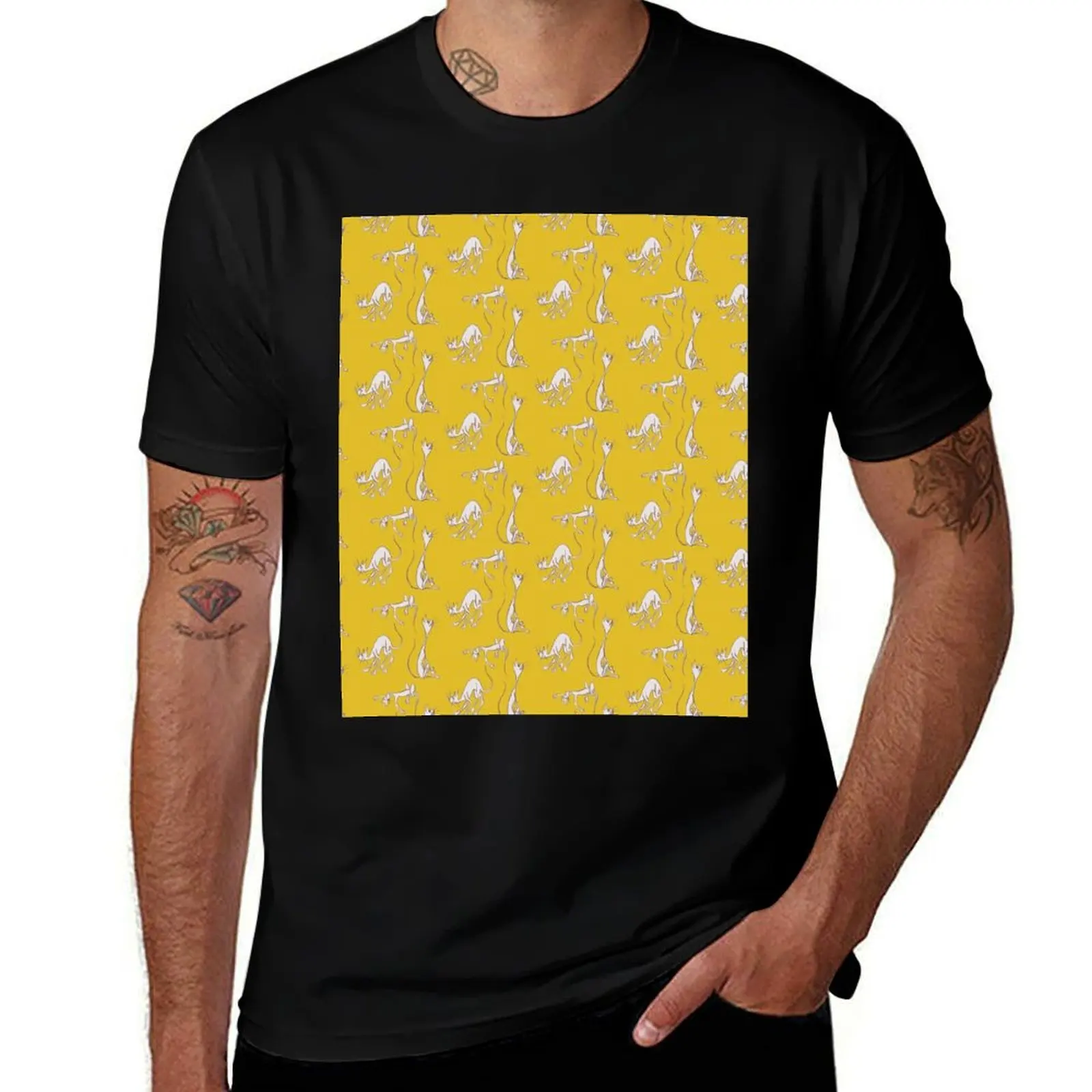 Chester the Cat T-Shirt Basic Simple Casual Short Sleeve Tee T-Shirt