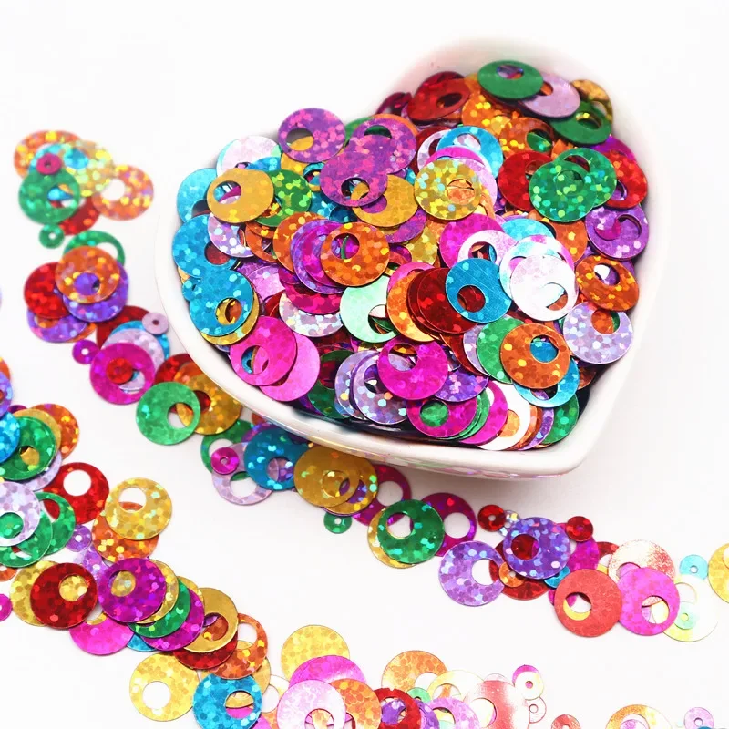 Large Silver Sequins 10mm 20mm 30mm Big Hole Flat Round Loose Sequins Diy Jewelry Sewing Wedding Craft Garment Accessories