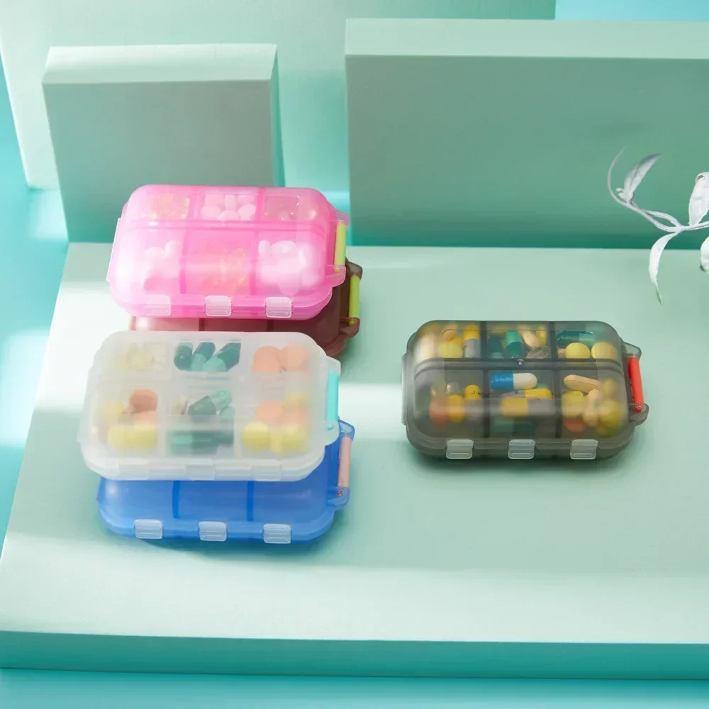 Tcare Portable Pill Case Folding Medicine Drugs Pills Capsule Tablet Container Boxs Plastic Empty Drug Organizer Pillbox Cases
