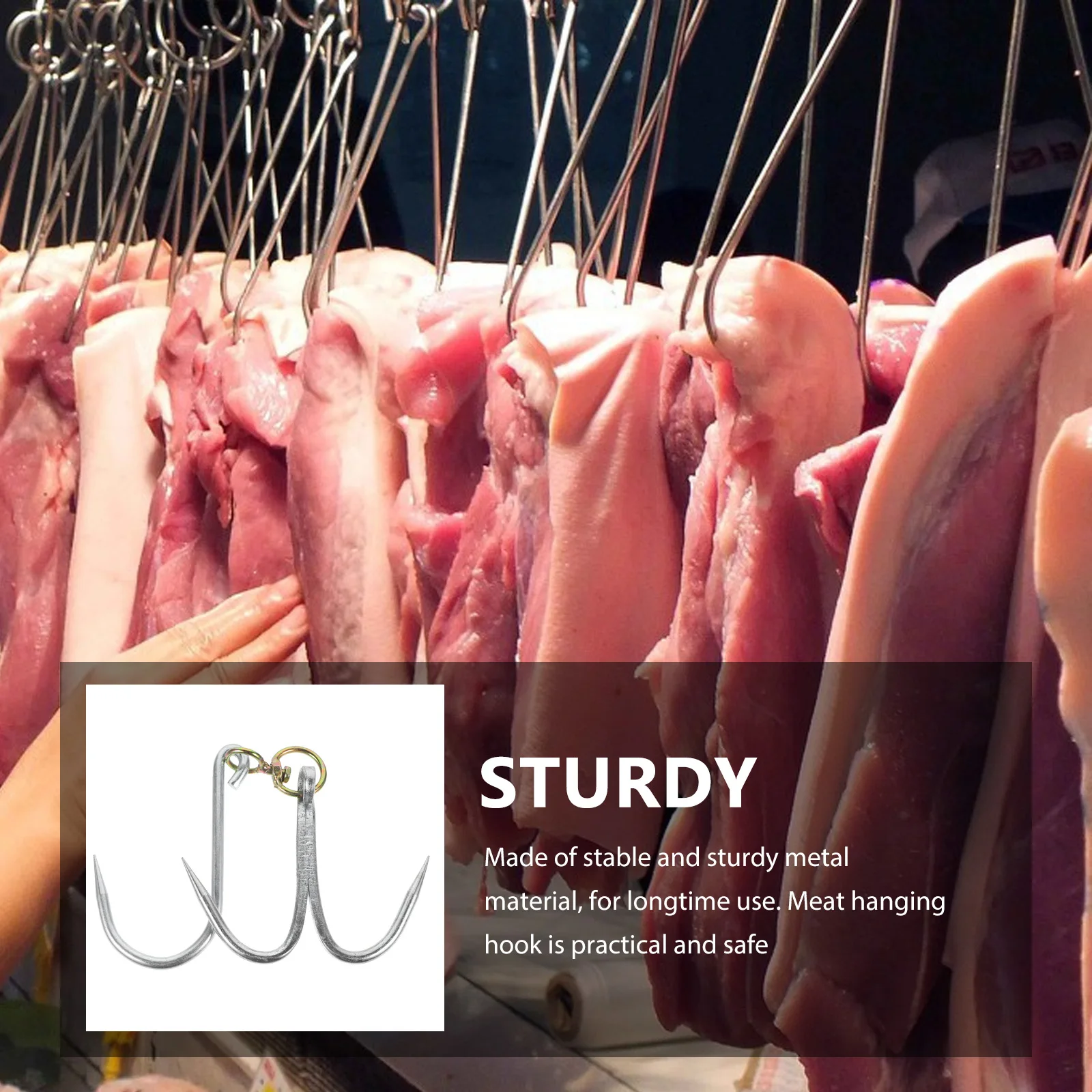 

Double 10# Grill Beef Butcher Tools Tool Hook For Hanging Metal Meat Hooks Butcher Hooks For Hanging Meat Rack
