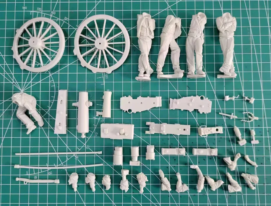 1/24 Schaal Resin Figuur Model Kit Confederate Artillerie Bemanningen In Rust 5 Cijfers En Kanon Ongemonteerd En Ongeverfd Diy Speelgoed