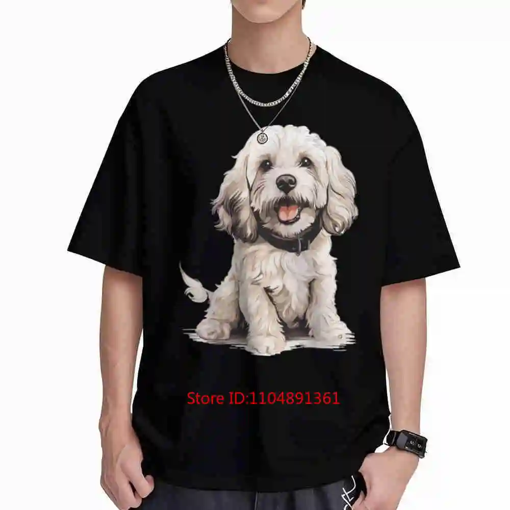 Cavapoo Dog Realistic Portrait Doodle Breed Short Sleeve Tee 100% Cotton T-Shirt