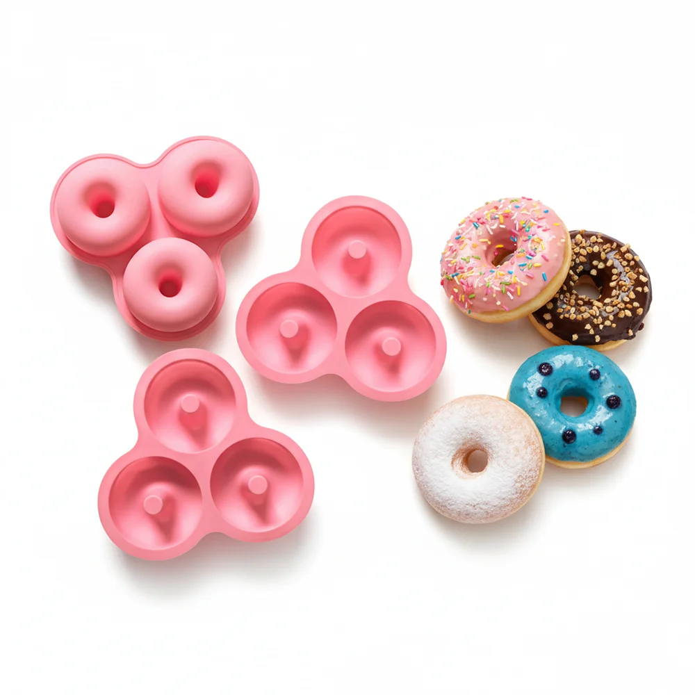 

Набор из 3 силиконовых форм для выпечки в аэрофритюрнице: пончик, кекс, шоколад, десерты, хлеб. Инструменты для выпечки.