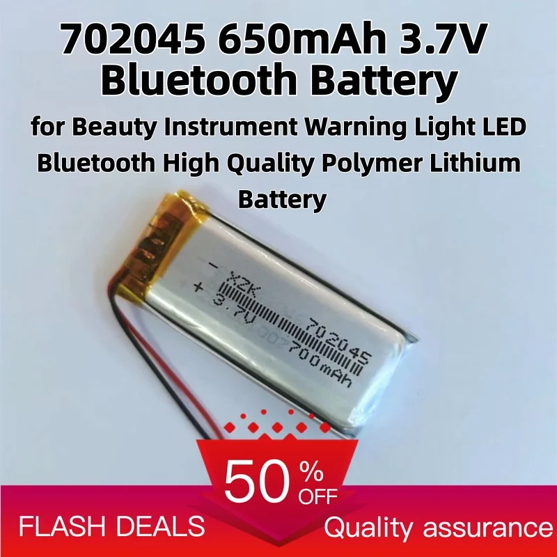 702045 650mAh 3.7V Bluetooth Battery for Beauty Instrument Warning Light LED Bluetooth High Quality Polymer Lithium Battery
