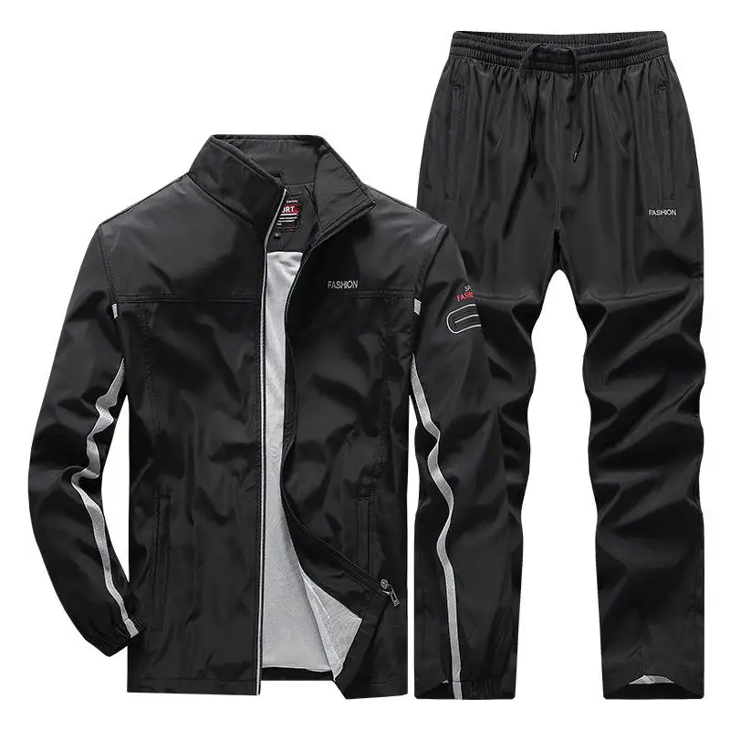 Men Tracksuit New Spring Autumn Sportswear Set Sports Suit Casual Sweatsuit Jacket+Pants Male Jogging Clothing Asian Size L-5XL