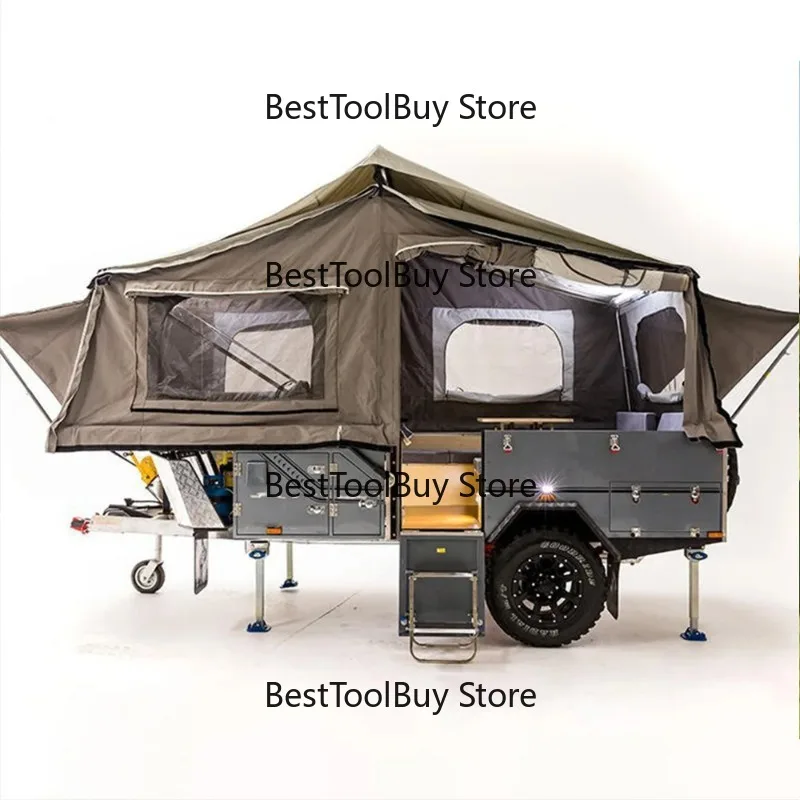 

Factory direct sales Folding Inflatable Canvas Tent Outdoor Waterproof Four Seasons(no Included Trailer) Camper Tent House