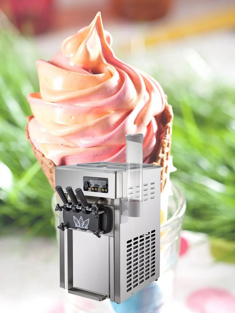 

Commercial Desktop Soft Ice Cream Machine Sweet Cone Ice Cream Machine 18-22L /H Ice Cream Maker Vending Machine 1200W