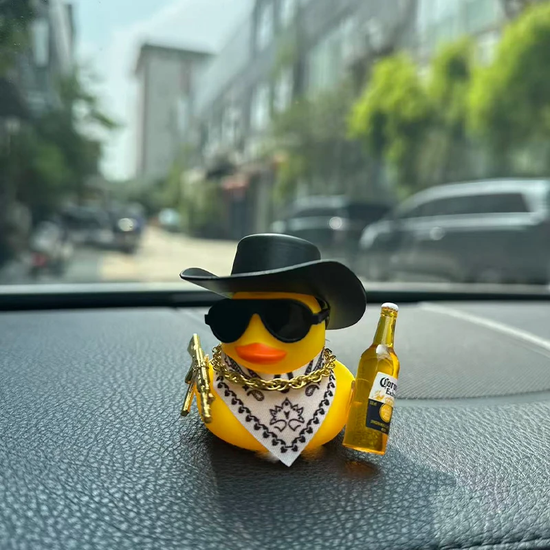 Ковбойская резиновая утка, автомобильное украшение для Jeep Duck, украшения для приборной панели автомобиля, резиновая утка, автомобильные аксессуары