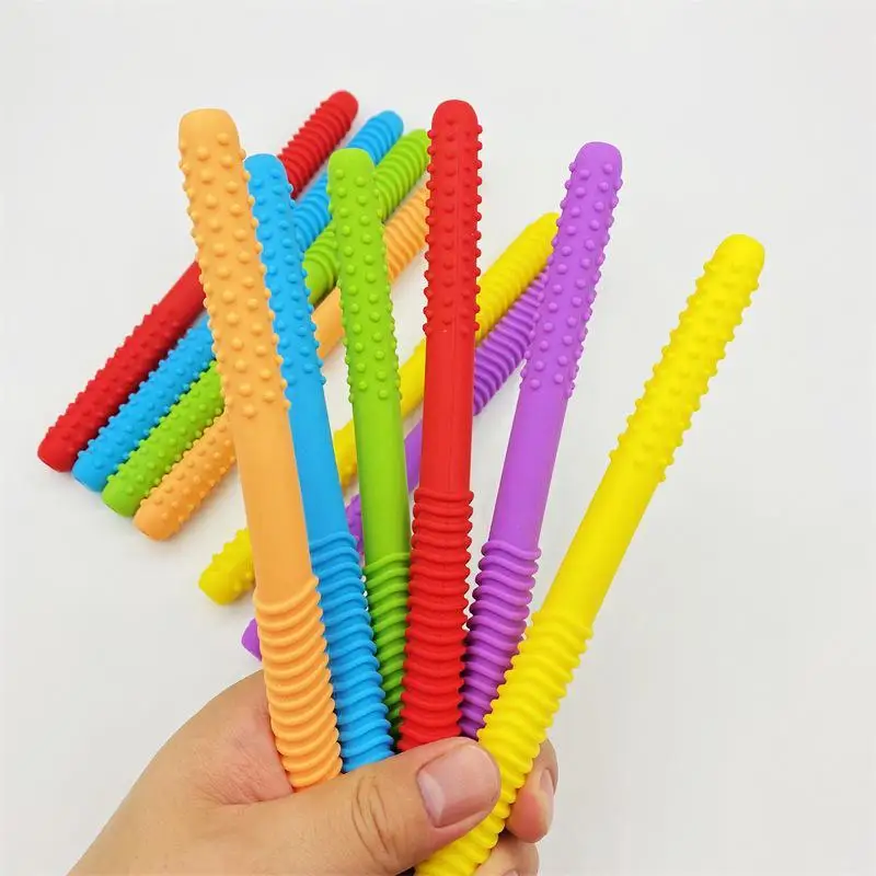 New Kid Chewing Tube Speech Therapy Teeth Massager Hollow Molar Straw Baby Teether Handle Oral Muscle Training Teething